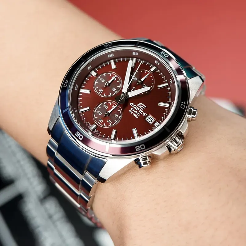 Casio Edifice Chronograph Red Dial Men's Watch-  EFR-526D-3AV
